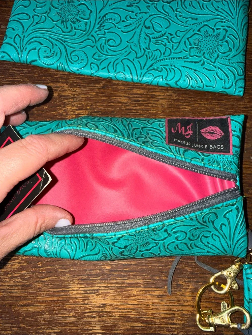 NWT set - 5 Turquoise Dream Makeup Junkie Bags micro, mini, small, medium, large